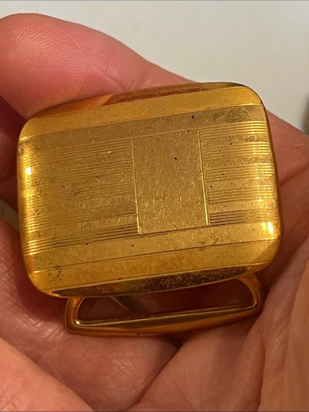 SWANK DELUXE PLATE BRONZE SMALL BELT BUCKLE, 1.1/4”